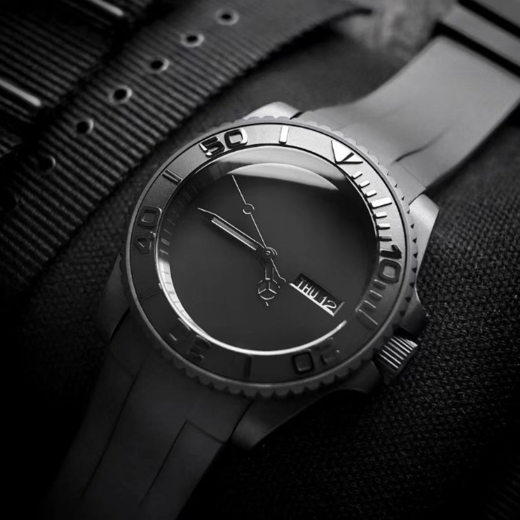 All Black Yachtmaster Seikomod Watch