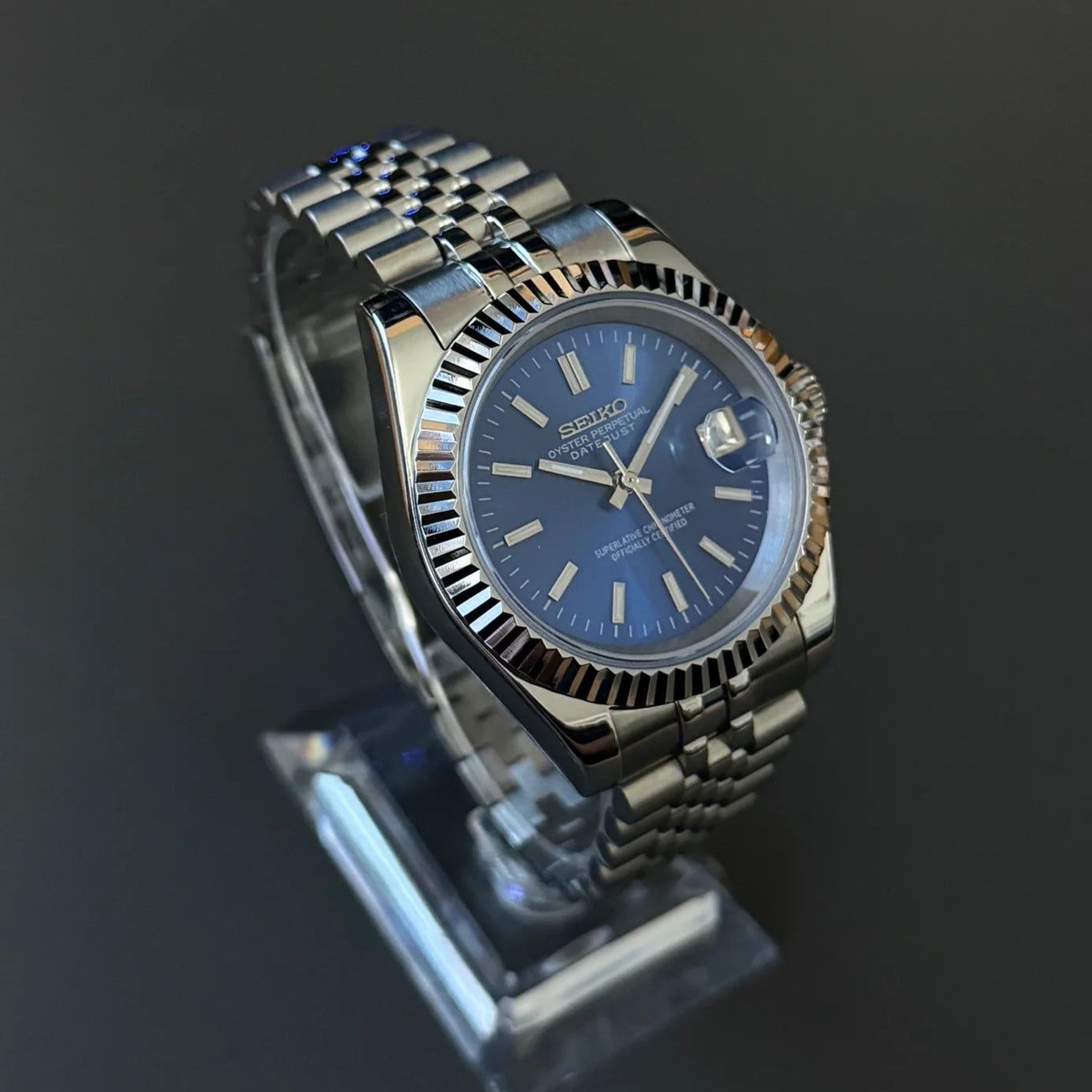 DateJust SeikoMods Steel Blue