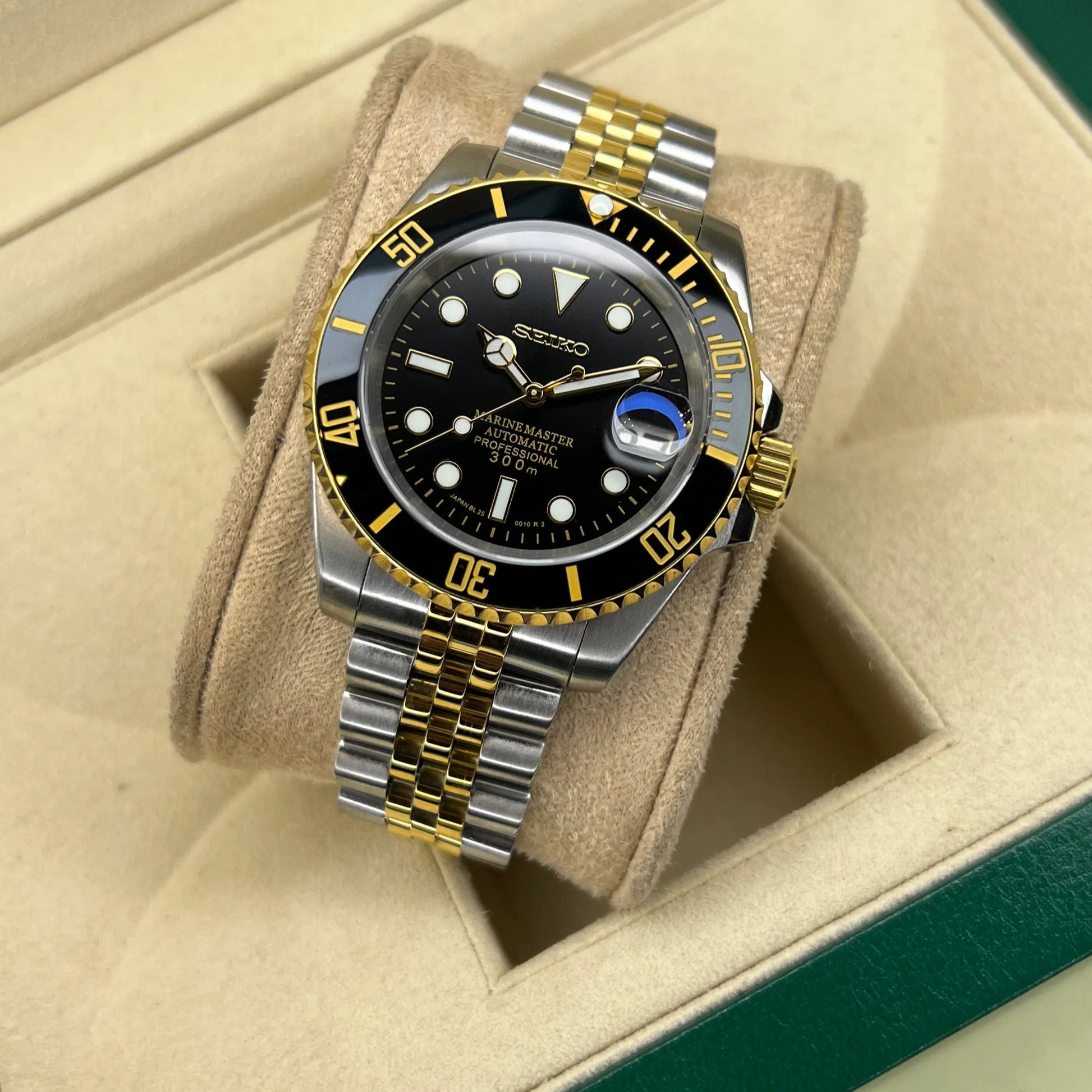 Seiko Mod Submariner Silver - Gold