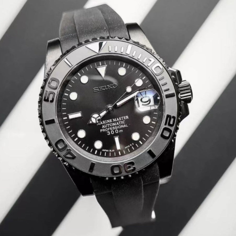 Super Black Yachtmaster Seikomod Watch