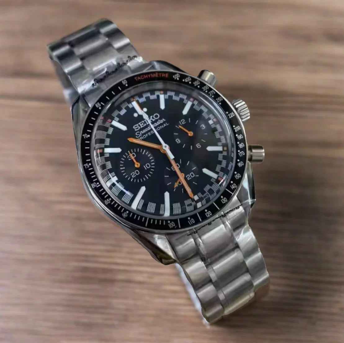 Black Speedmaster Seikomod  Watch