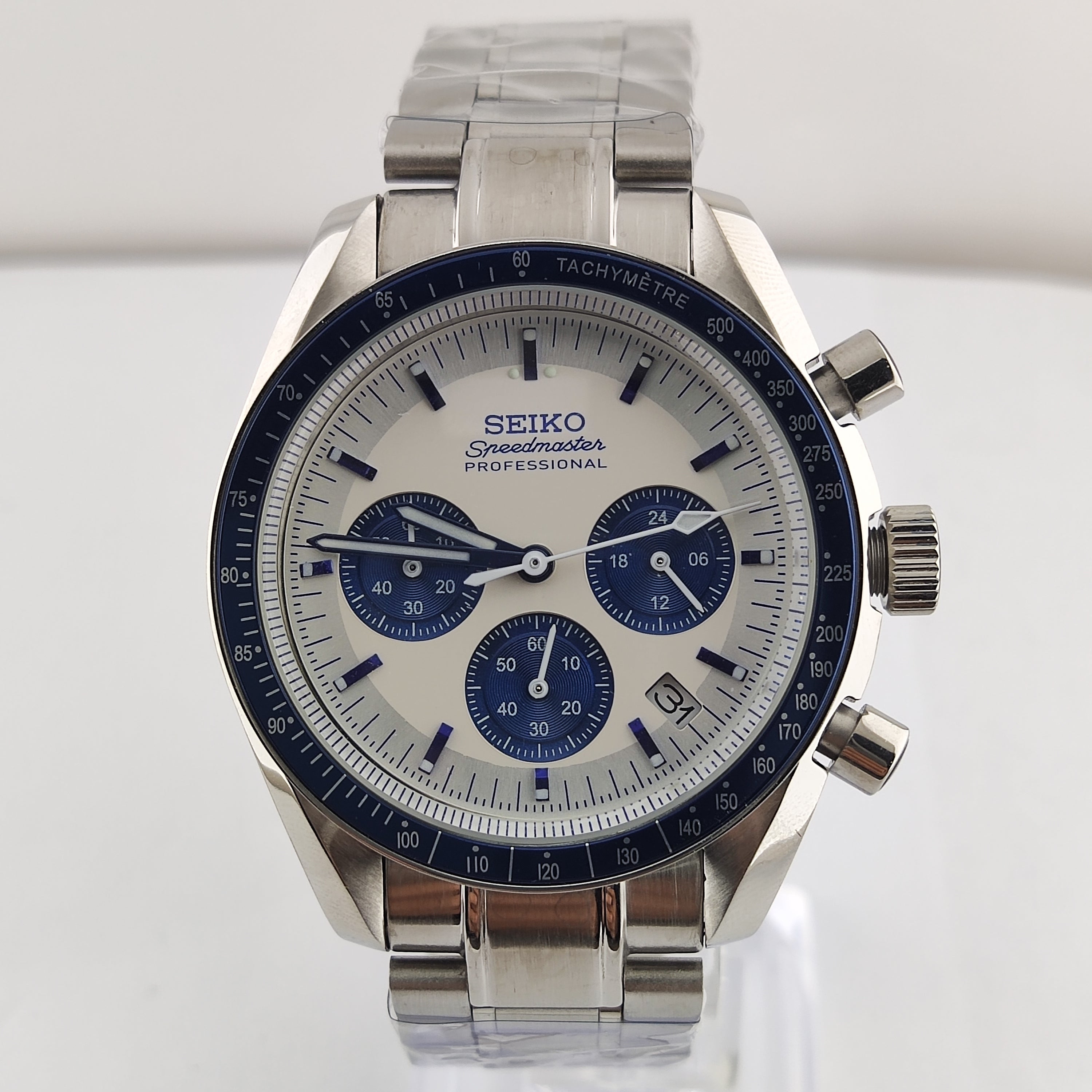 Blue Speedmaster Seikomod  Watch