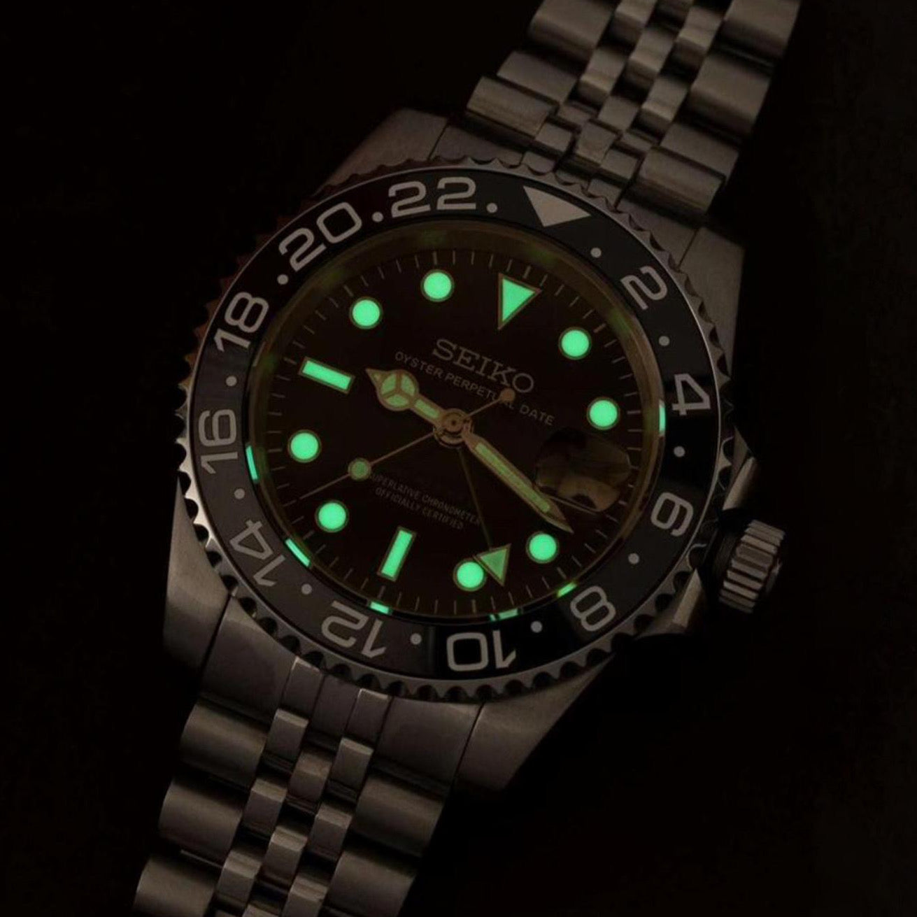 Seiko Mod GMT Bruce Wayne