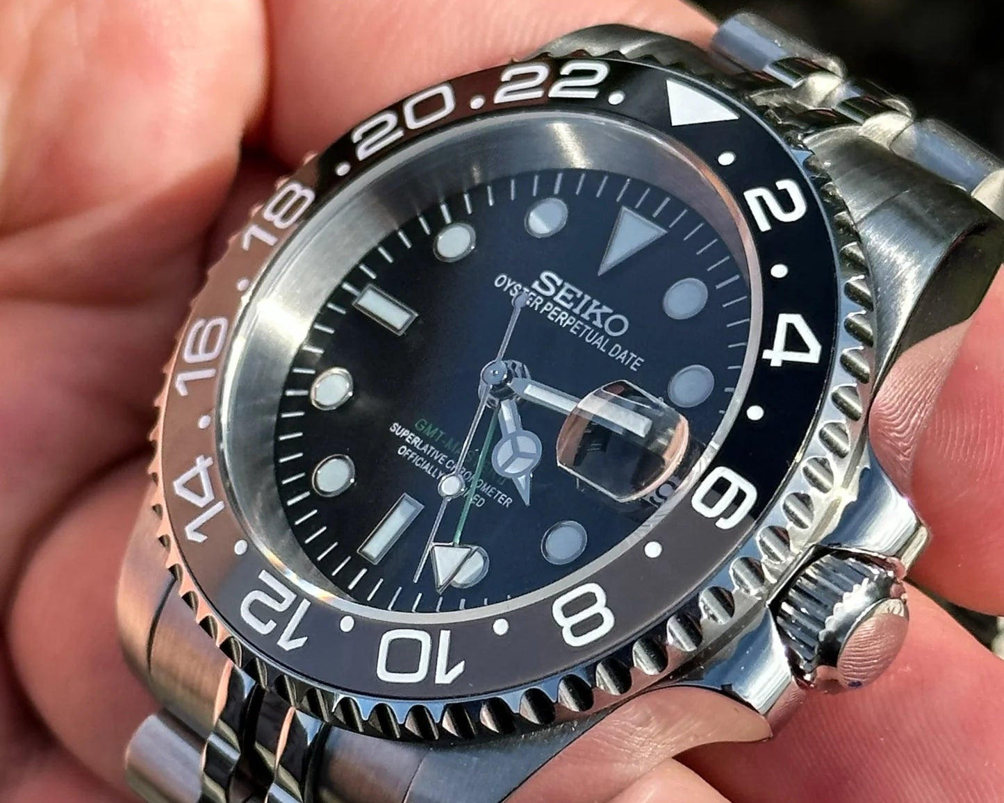 Seiko Mod GMT Bruce Wayne