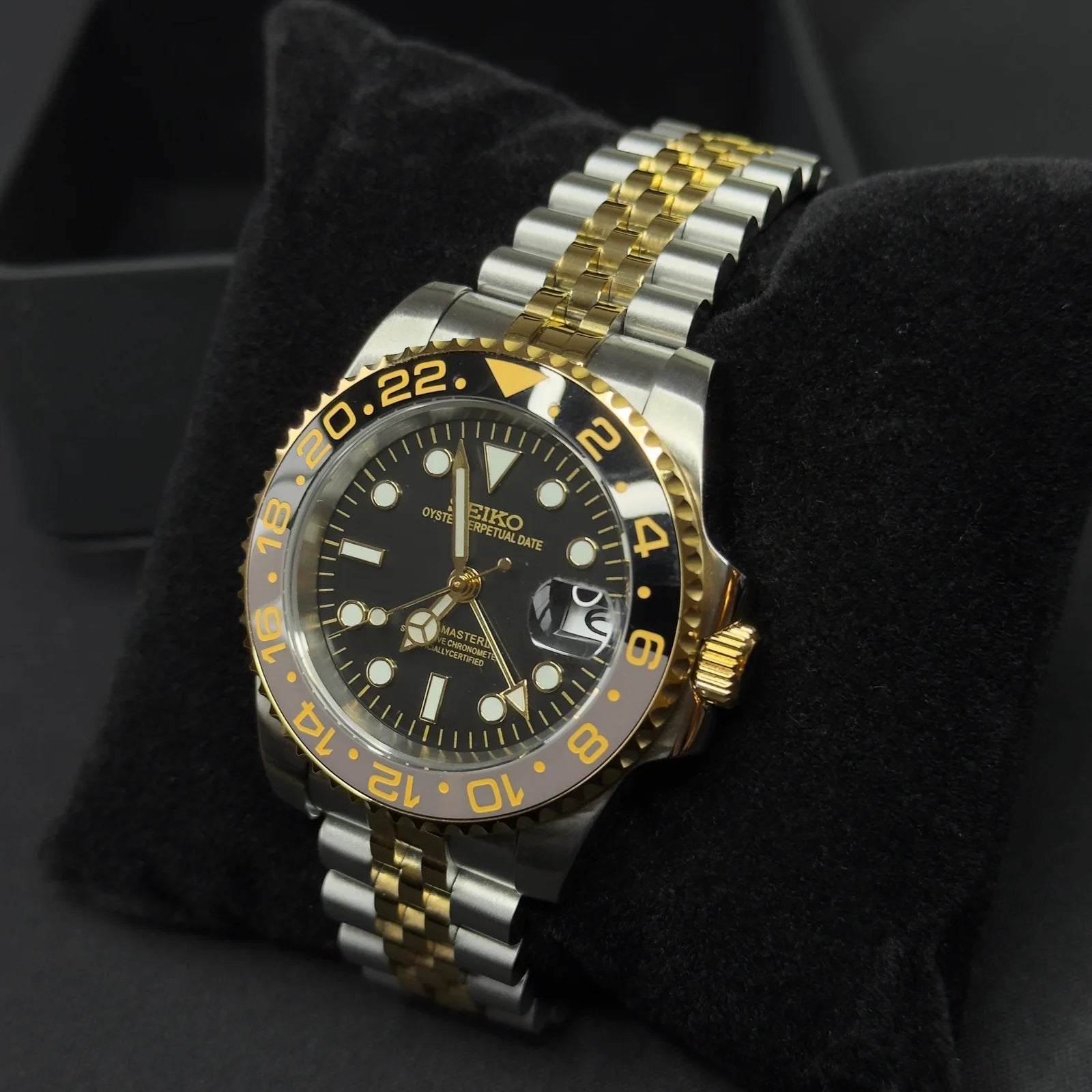 Seiko Mod GMT Silver - Gold