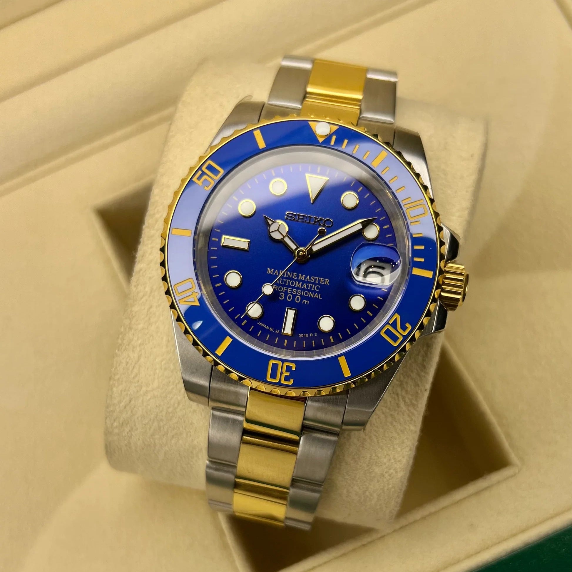 Seiko Mod Submariner Blue (Two Tones)