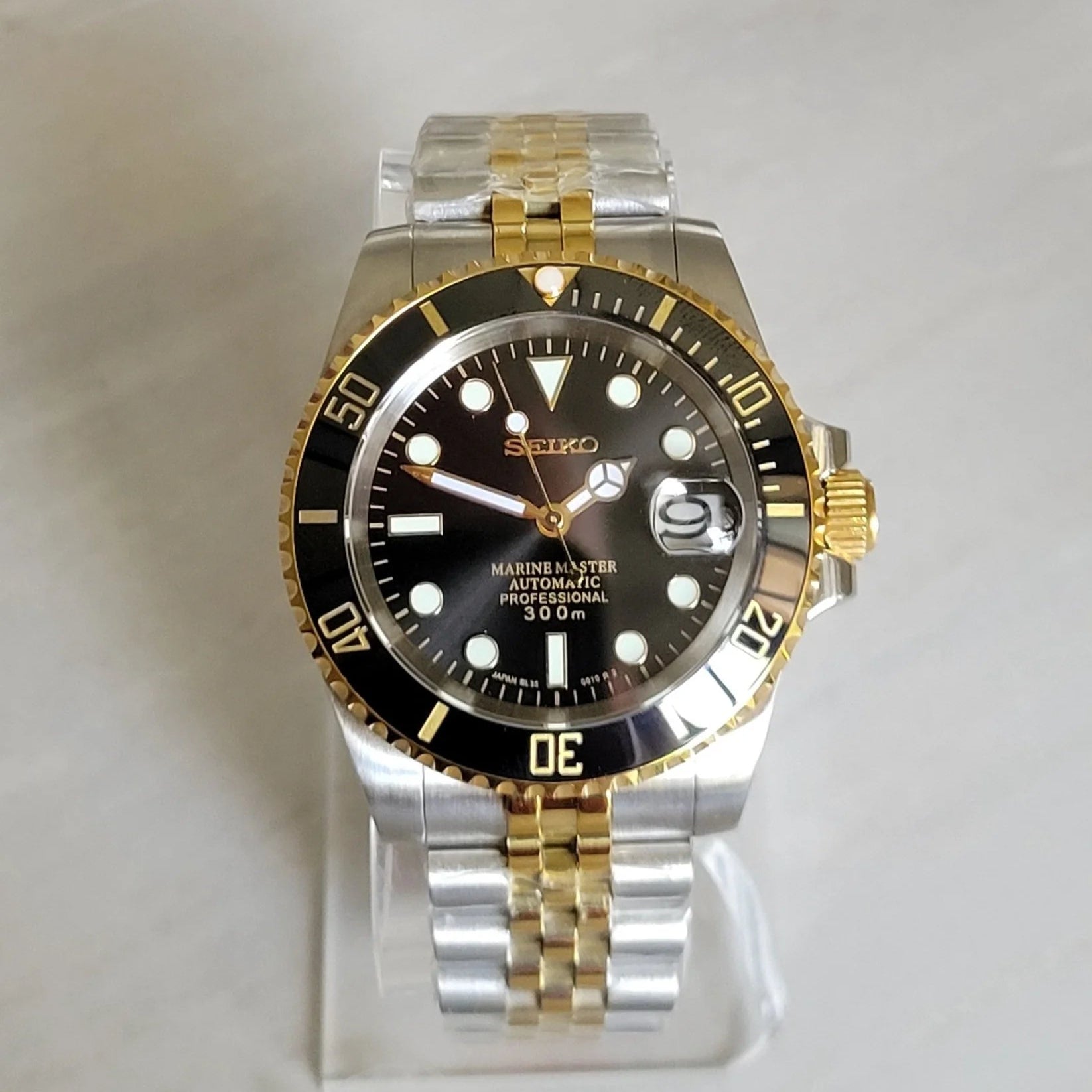 Seiko Mod Submariner Silver - Gold